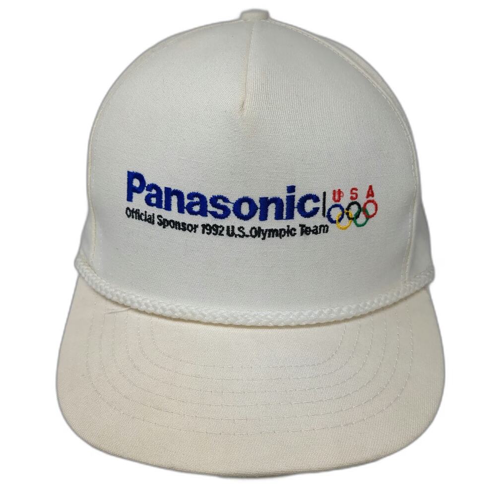 Stylemaster 5 Panel White Hat 7 5/8 Panasonic 1992 US Olympic Team Rope Snapback